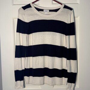 Old Navy Blue & White Striped Nautical-Style Lightweight Cotton Sweater, Size XS